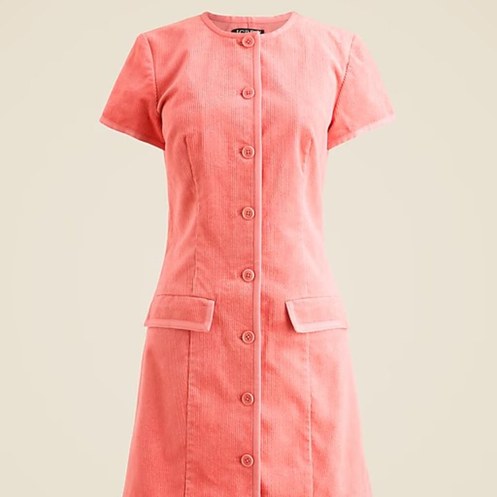 Parc dress in stretch corduroy (salmon color) - Picture 2 of 2